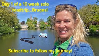 SUBSCRIBE + follow me in Europe in my campervan! Info and tips! #bruges #campervan #roadtrip #solo