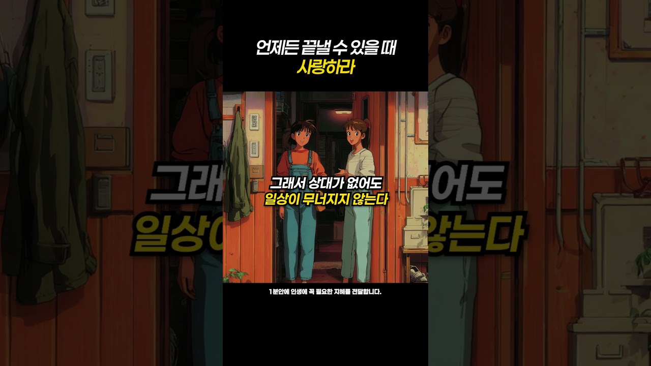 언제든 끝낼 수 있을 때 사랑하라 #shorts #인간관계 #철학 #동기부여 #인간관계 #처세
