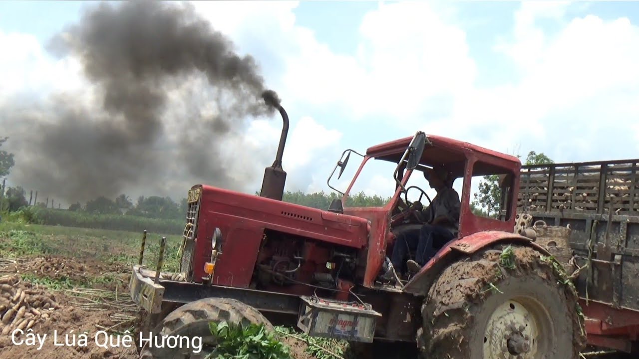 Về Tây Ninh Xem Toàn Máy Cày Máy Kéo Khủng Chở Khoai Mì  Tractor  Agrimotor LADY936  YouTube
