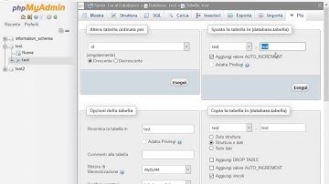 Rinominare tabella su PhpMyAdmin