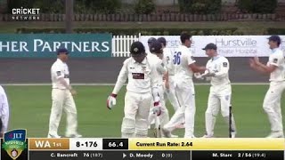 Super Starc skittles WA for Shield hat-trick