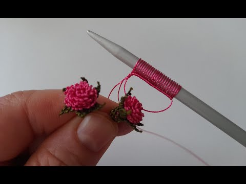 Needle Lace Rose Making..(İğne Oyası Gül  Yapımı)