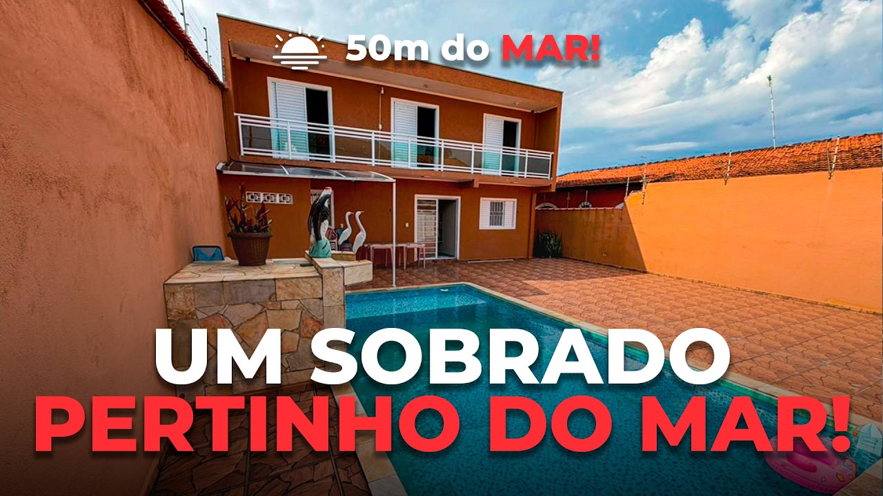 SOBRADO A 50 METROS DO MAR COM PISCINA E 5 DORMITÓRIOS! | REF 563
