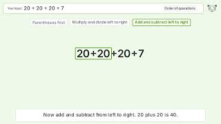 Master Order of Operations: Solve 20+20+20+7