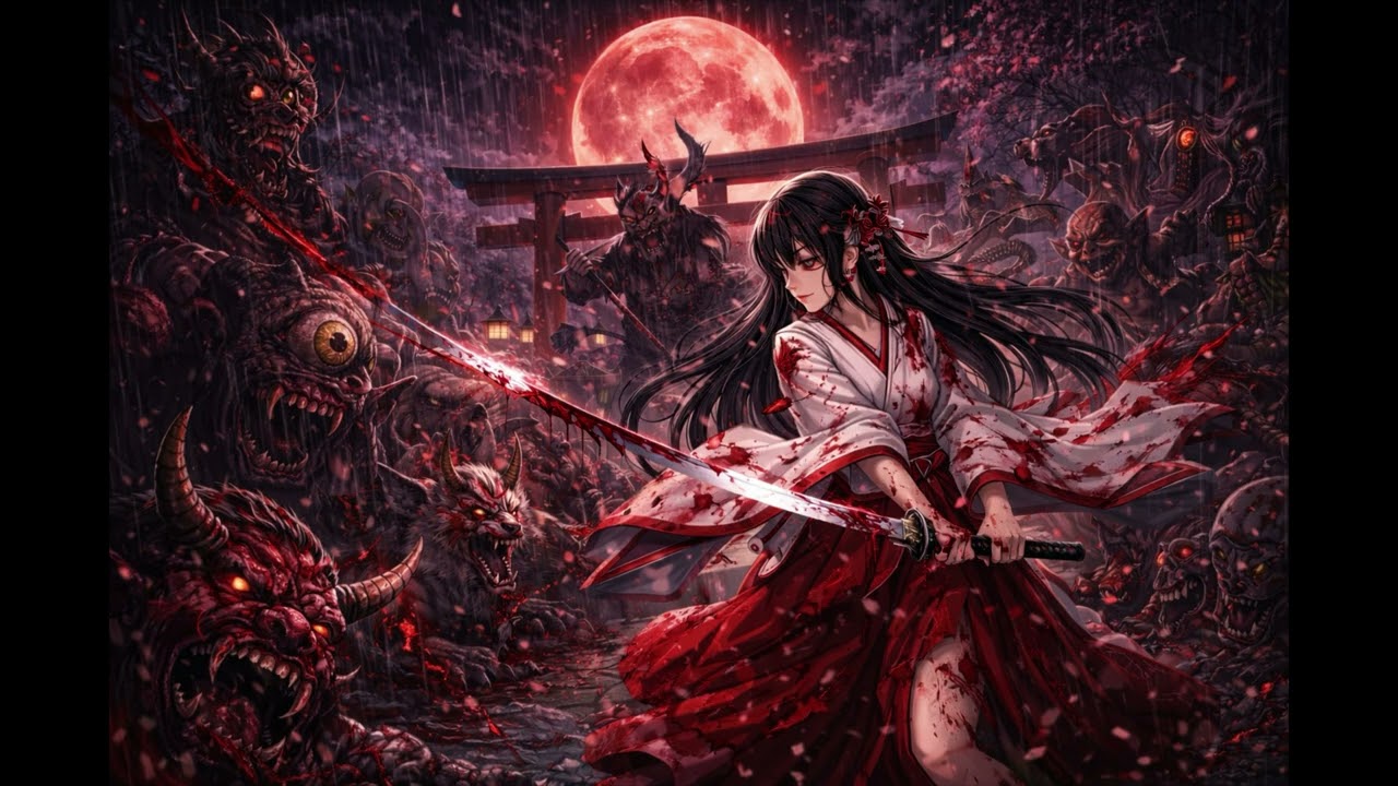 紅い月の百鬼姫  #songmakerai 