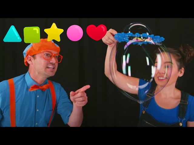 Blippi Learns Shapes and How To Make Big Bubbles | Fun and Educational Videos For Toddlers class=