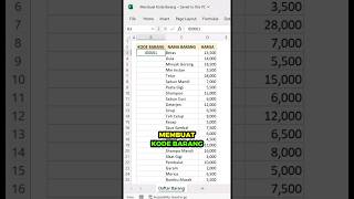 EXCEL MAGIC: Membuat Kode Barang Secara Otomatis! #belajarexcel #exceltips #excelhacks