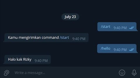 Demo Hasil Membuat Bot Telegram Sederhana Menggunakan PHP