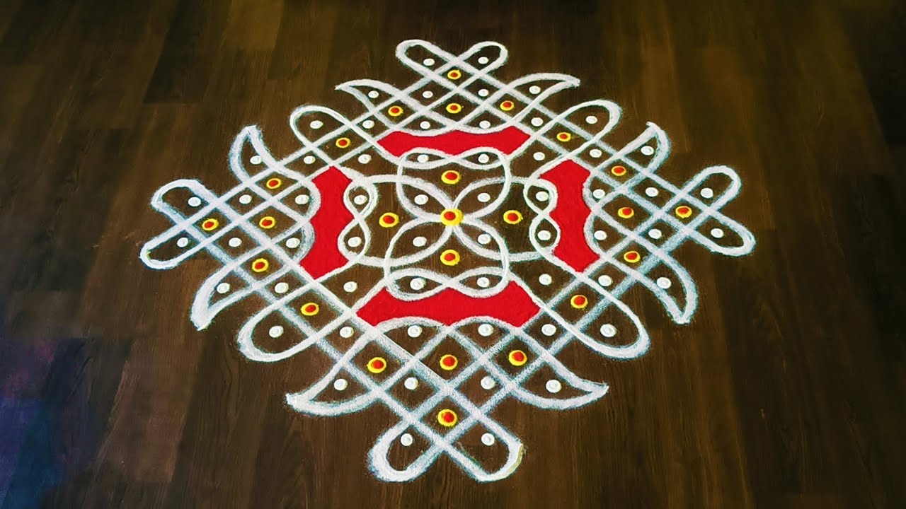 Beautiful & simple sikku kolam 🌺 Traditional muggulu designs 🌺 Easy festival rangoli 🌺