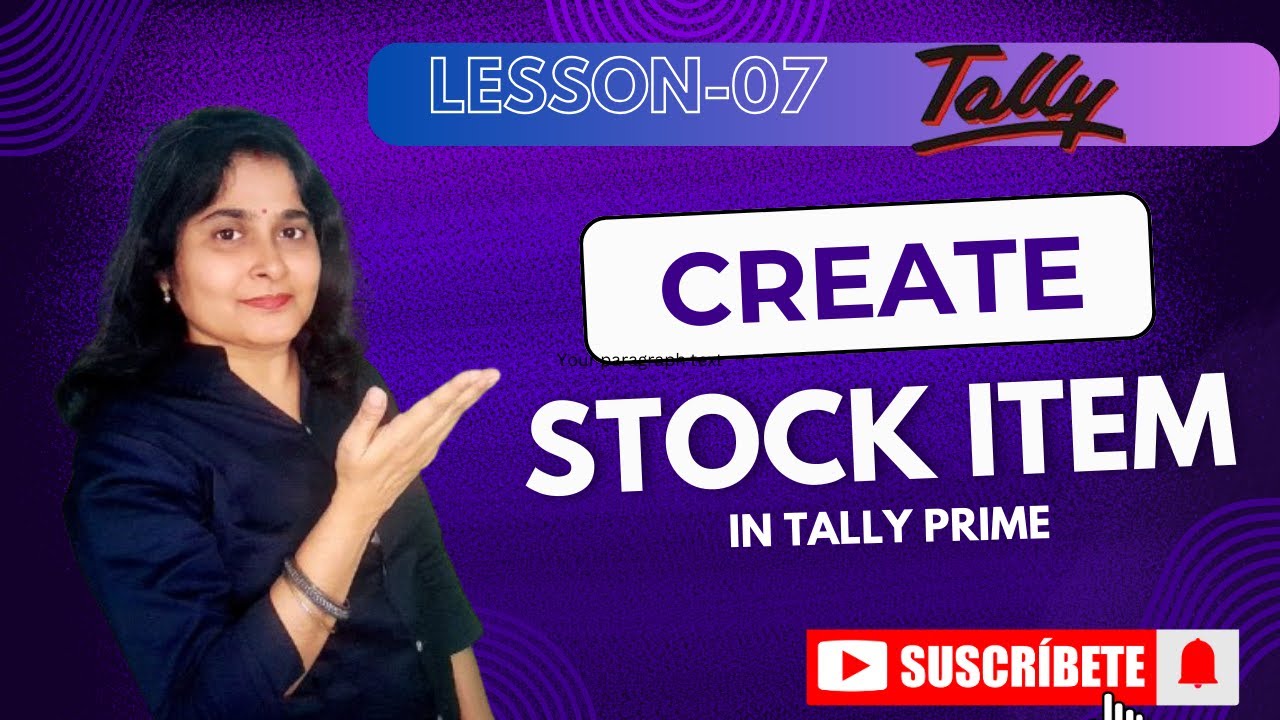 Create Stock Item in Tally Prime - YouTube