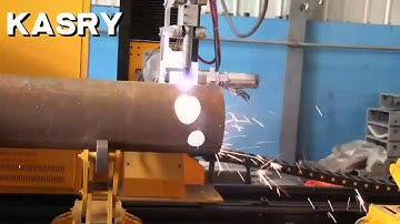 KR XY5 Round Pipe CNC Cutting Machine - Big Diameter Round Pipe Cut Hole