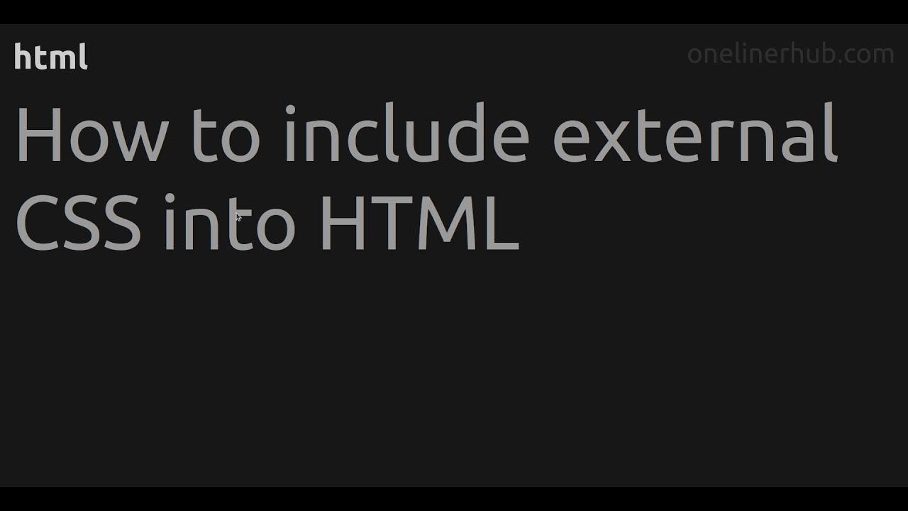 How to include external CSS into HTML #ffmpeg - YouTube