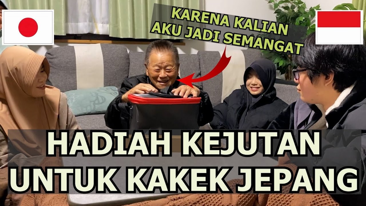 MERTUA JEPANG TERHARU DAN BAHAGIA DAPAT HADIAH DARI CUCU INDONESIA