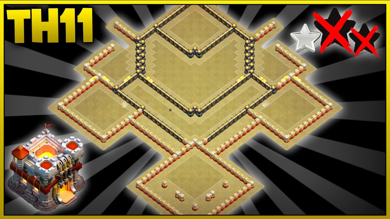 Diseño de Aldea GUERRA ANTI 3 ESTRELLAS para Ayuntamiento 11 (TH11) con LINK | 2025 | Clash Of Clans