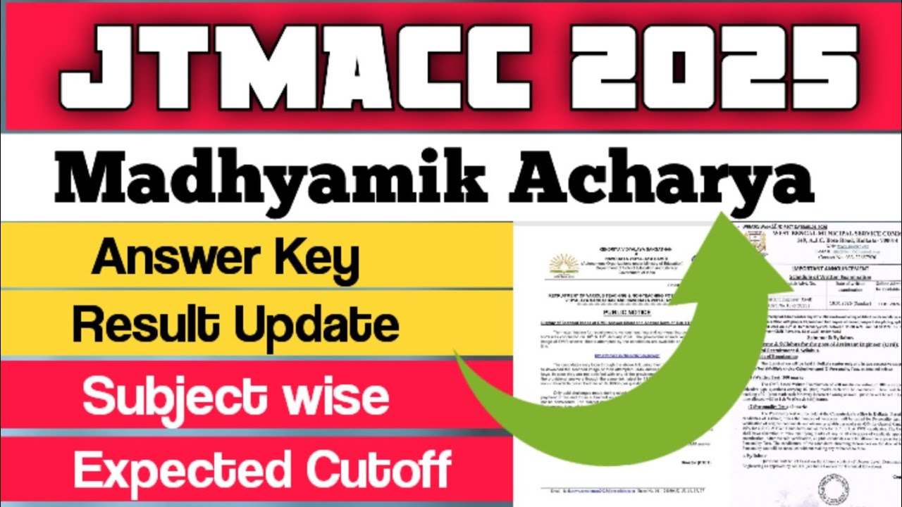 Jharkhand Madhyamik Acharya 🎯 Answer Key ☑️ Result Update ☑️ Subject wise 👉 SAFE SCORE ☑️ CUT-OFF‼️