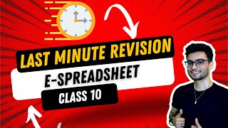 SOLVE Electronic Spreadsheet IMPORTANT Questions Class 10 CBSE 2025 | IT 402
