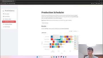 Production Scheduling Optimization App (ProdSOA) Tutorial