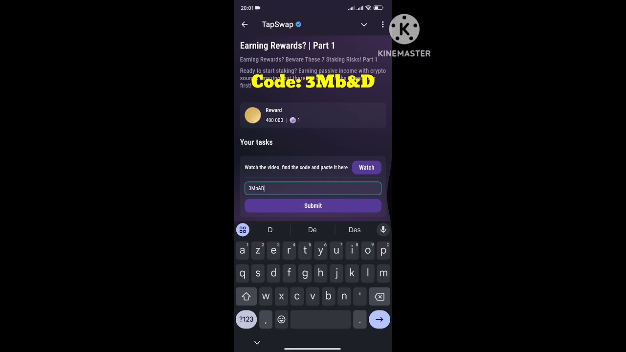 TapSwap Code|| Earning Rewards? Part1|| 