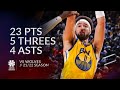 Klay Thompson 23 pts 5 threes 4 asts vs Wolves 21/22 season