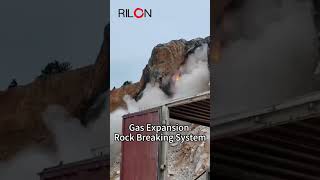 Underground mining breakthrough by Gas expansion rock breaking.#drill#quarry #engineer #mining