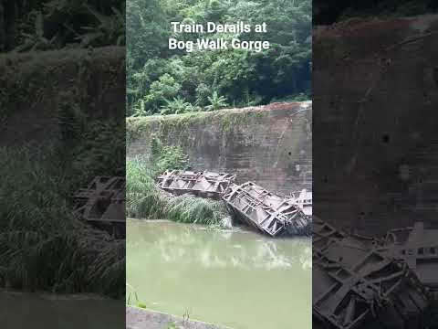 Bauxite Train Derails At Bog Walk Gorge, St Catherine, Jamaica #saintcatherine