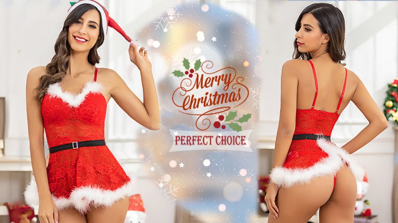 ELOVER Women's Sexy Santa Christmas Lingerie Set