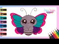 Cómo dibujar una MARIPOSA kawaii - dibujos fáciles Paso a paso