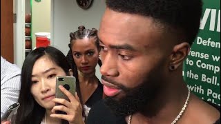 Jaylen Brown talks hamstring injury