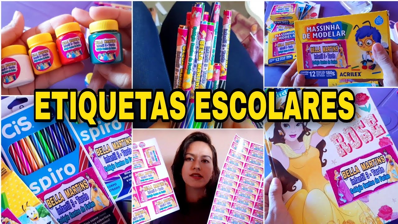 ETIQUETAS ESCOLARES - CORTANDO E COLANDO + DICAS E MEDIDAS