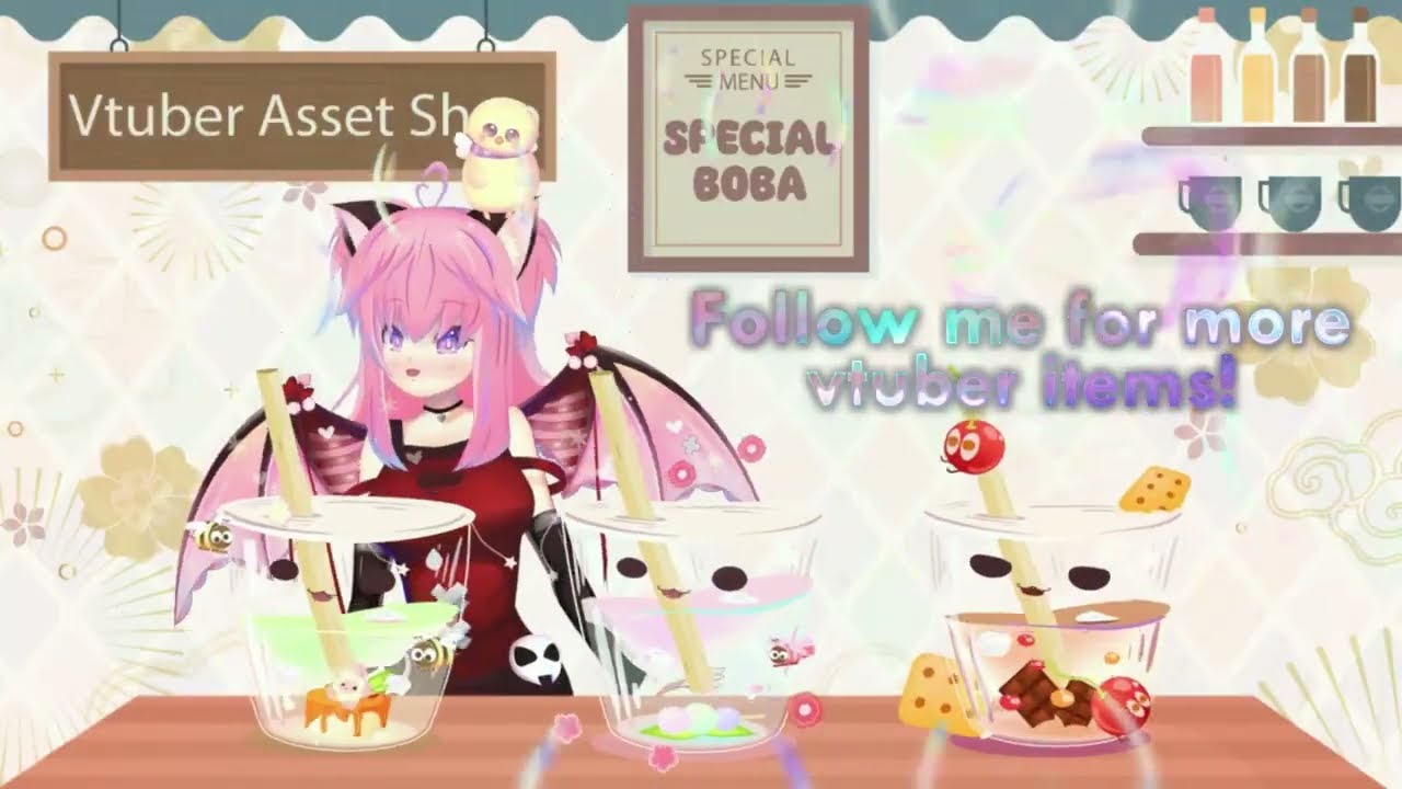 Live2D Vtuber Model - Special Boba - Ready to Use