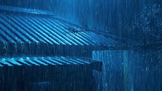 Fall Asleep Easily in 3 Minutes with Heavy Rain & Massive Thunder on Tin Roof at Night | White Noise