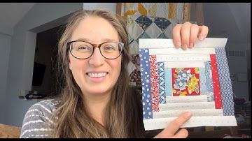 Courthouse steps quilt block tutorial- 2023 Scrappy Sampler- Block 2