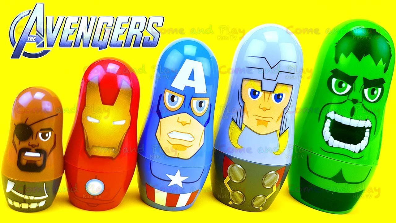 Learn Sizes with Marvel Avengers Nesting Dolls Surprise Toys YouTube