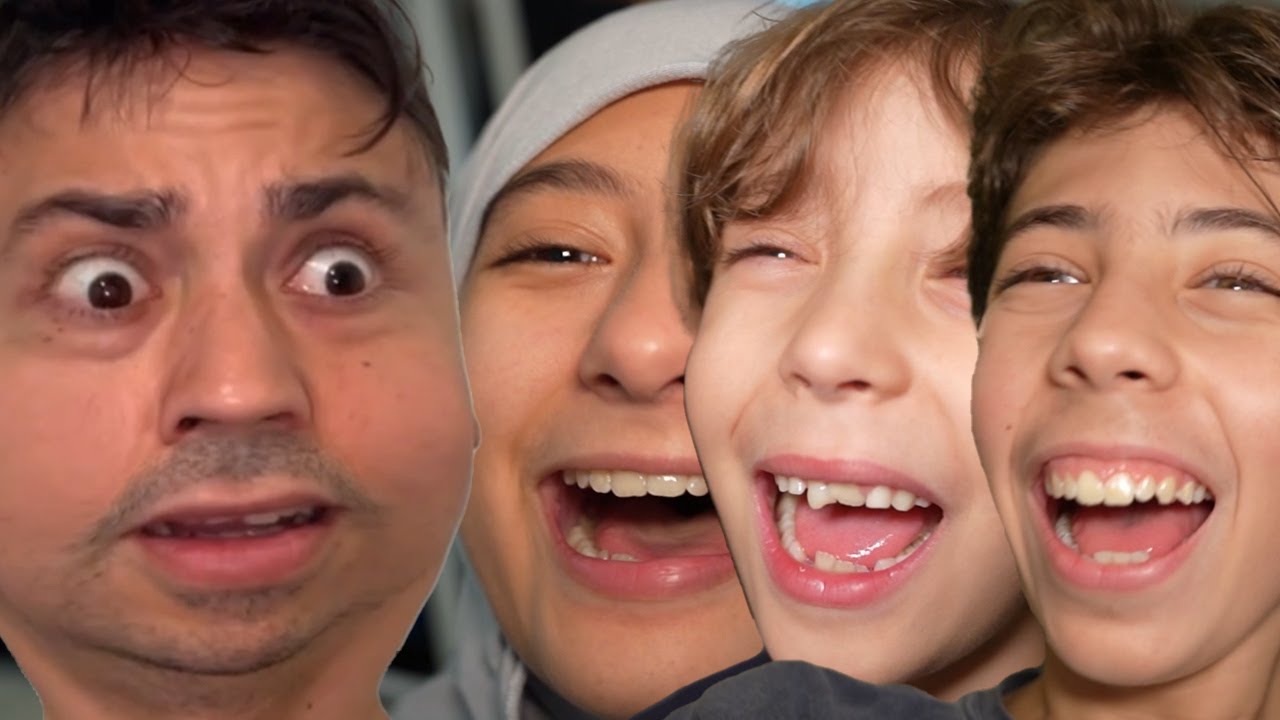 Смеются над своим толстым папой!