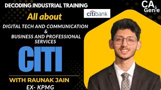 Decoding Industrial Training Episode 5 (CITI Bank - Banking with Raunak Jain)