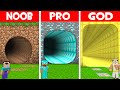 THE LONGEST TUNNEL HOUSE BUILD CHALLENGE! GIANT TUNNEL BASE in Minecraft NOOB vs PRO vs GOD!