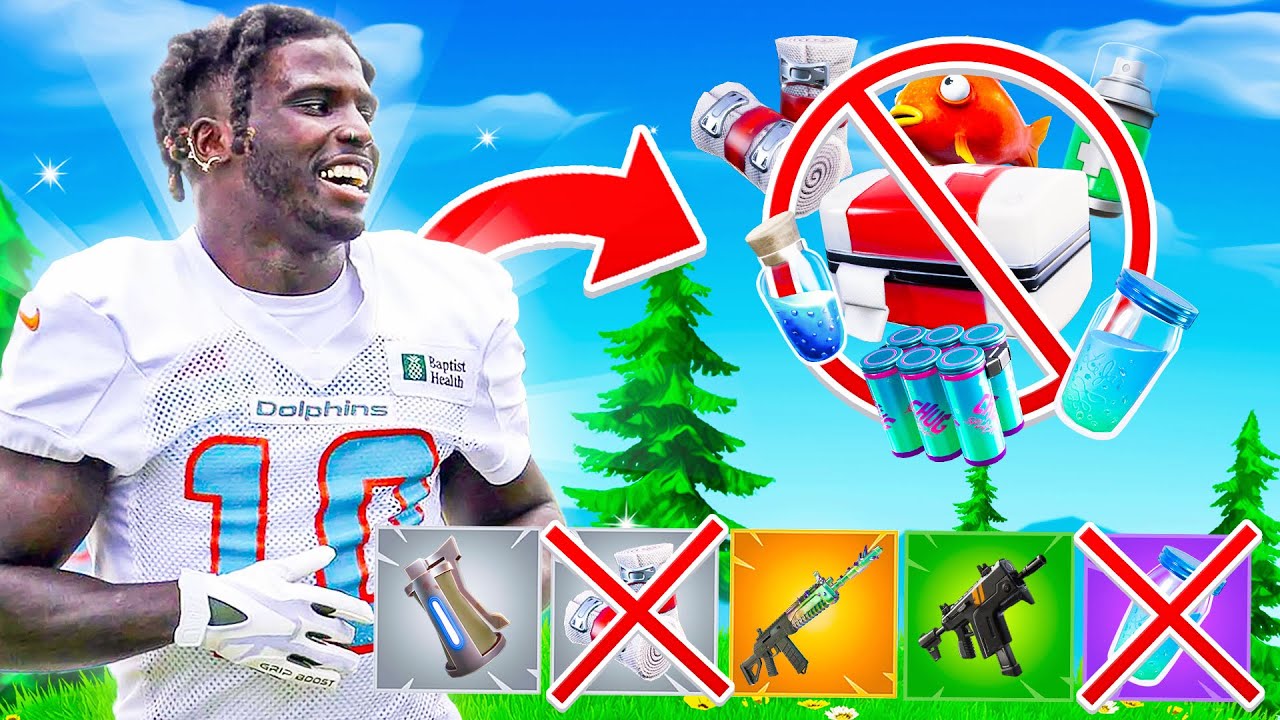 Tyreek Hill does the *NO HEAL* Challenge in Fortnite! YouTube