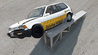 High Speed Crash Car Vs. Flip Ramp - Beamng Drive Crashsim