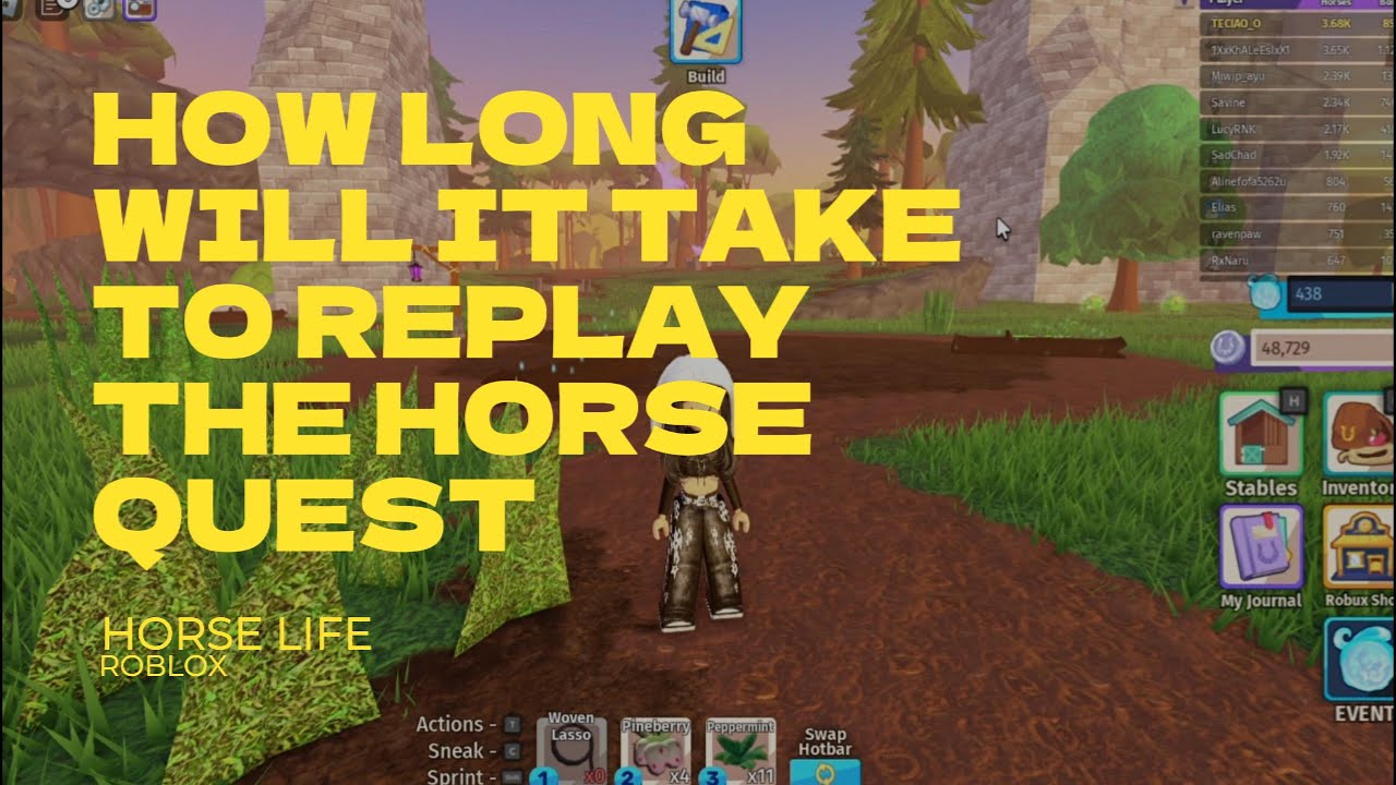HOW LONG WILL IT TAKE TO COMPLETE THE HORSE QUEST IN HORESE LIFE ...