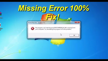 How to Fix D3DCOMPILER_47.dll is missing from your computer | Photoshop CC 2019 | Very Easy Fix: