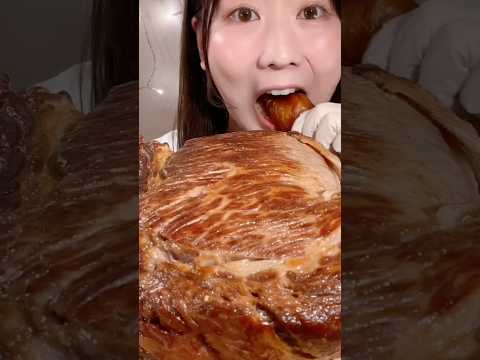 黒毛和牛トマホークステーキ🥩Wagyu Tomahawk Steak🥩 #asmr #asmreating #asmrfood #mukbang #miyuasmr #咀嚼音