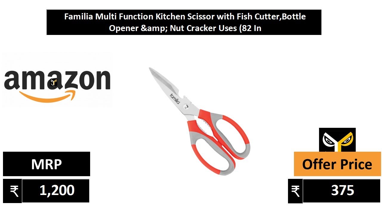Familia Multi Function Kitchen Scissor with Fish Cutter,Bottle Opener &amp; Nut Cracker Uses 82 In