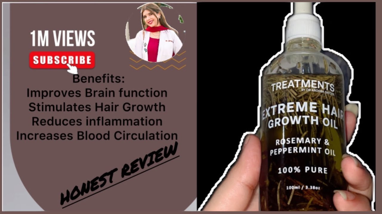 Natural Treatments For hairLoSs+Rosemary oil Dr.Arooba organics 🌱Detailed review……..