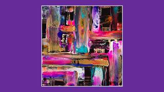 #10,450 Fluid Acrylics Mark Making & Swipe Geometric Combination on Black Canvas 9.15.26