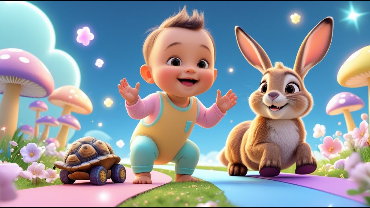 The Tortoise and the Hare | Animated Fable Song for Kids | Nursery Rhymes and Baby Learning Songs