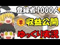 【収益公開】登録者1000人！ゆっくり実況！収益化1か月目‼【ゆっくり実況】