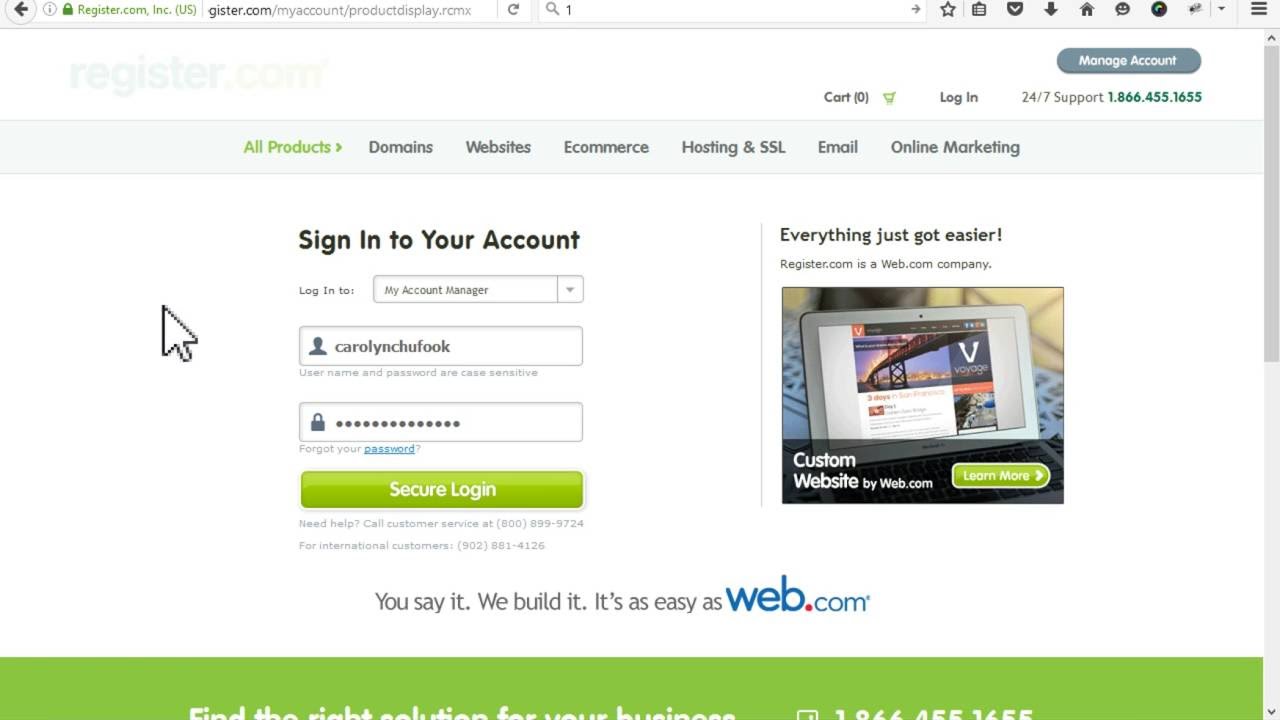 how to use register.com web hosting  for begainer