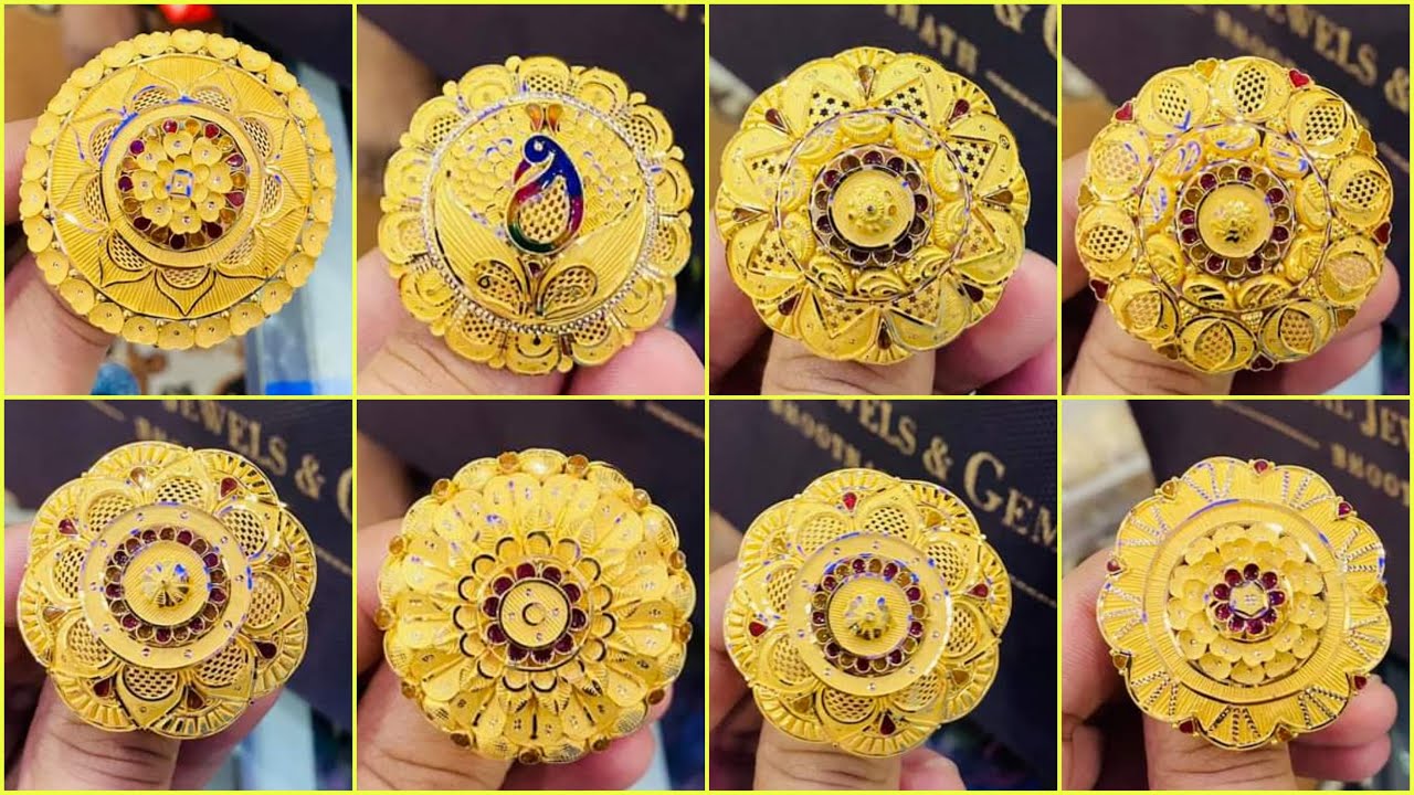 Retailer of 916 gold umbrella ladies ring rh-lr104 | Jewelxy - 108840