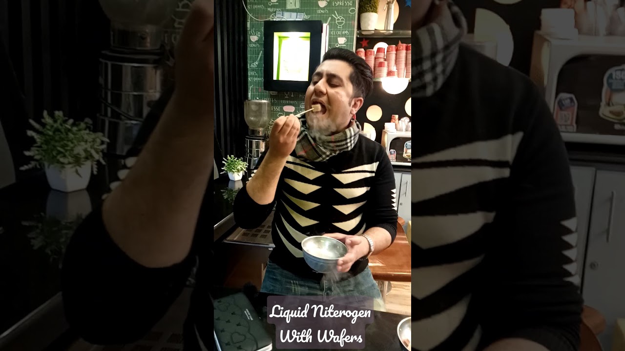 Trying Liquid Nitrogen with Wafers Biscuit 