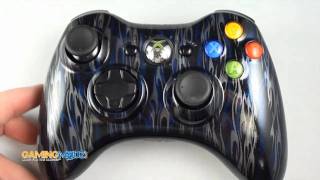 Blue Fire Stripe Modded Xbox 360 Controller Exclusively from GamingModz.com